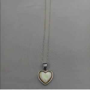 Vintage Sterling Mother of Pearl Heart Pendant